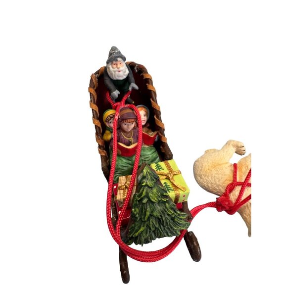 Wizard Santa Sleigh With Kids and Polar Bears Figurine 12" Display - Picture 4 of 7